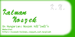 kalman noszek business card